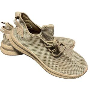 Unbranded Mens Beige Mesh Athletic Shoes Size 43 With Knitted Upper & Lace-Up